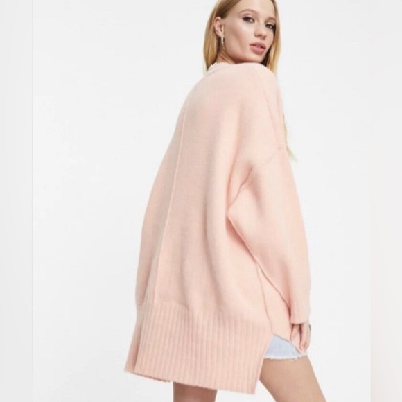 Free People Peaches Oversized Long Sleeve Tunic Sweater XS - Picture 3 of 6